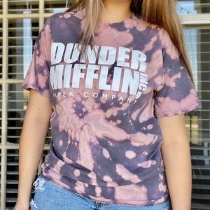 Dunder Mifflin The Office Distressed Acid Wash Tee